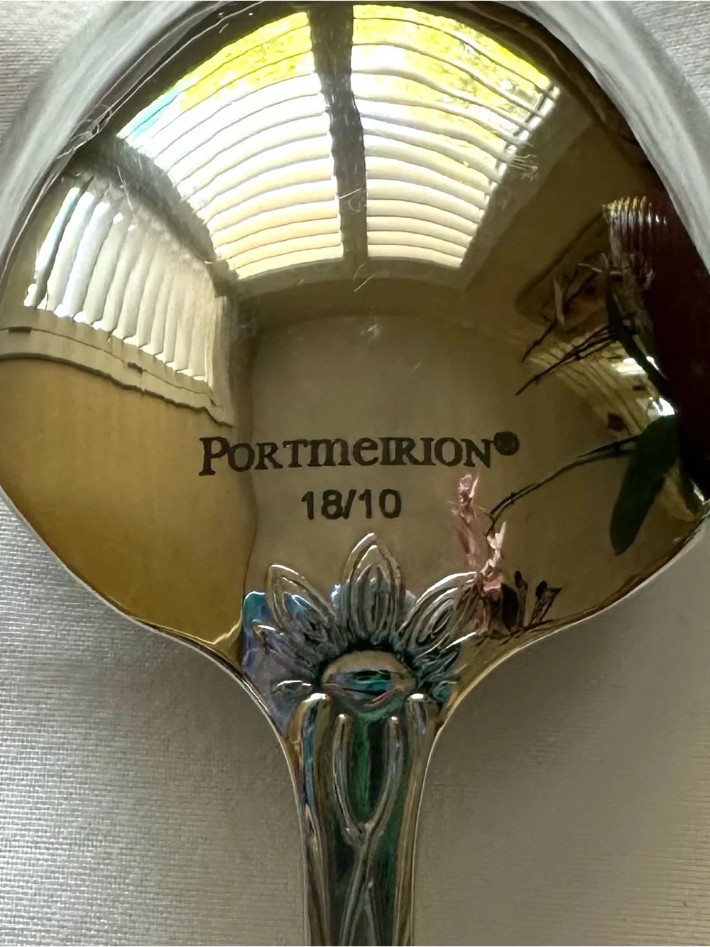 Portmeirion Botanic Garden 18/10 Stainless Serving Spoon 9.5” Floral